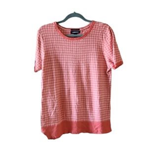 Lands' End pink checkered gingham top size 14/16